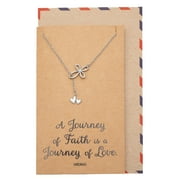 Quan Jewelry Infinity Cross and 2 Hearts Pendant Necklace, Religious Jewelry, Gifts for Women with Inspirational Quote on Greeting Card