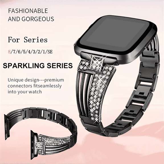 Slim Metal Replacement Band for Apple Watch 38mm 40mm 41mm – Compatible with Series 9/8/7/6/5/4/3/SE Smartwatch, black Stainless Steel Wrist Strap