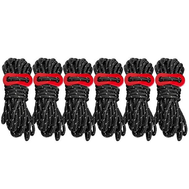 Heiheiup 6 Pack Of 4mm Outdoor Tent Ropes Lightweight Camping