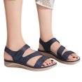 thumbnail image 1 of Sandalias Tacón Plano Planas Casuales Zapatos Cómodos Antideslizantes para Exteriores Mujer, 1 of 9