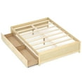 thumbnail image 2 of Costway Full Size Wooden Platform Bed with 2 Rolling Storage Drawers Wood Slat Support Natural, 2 of 10