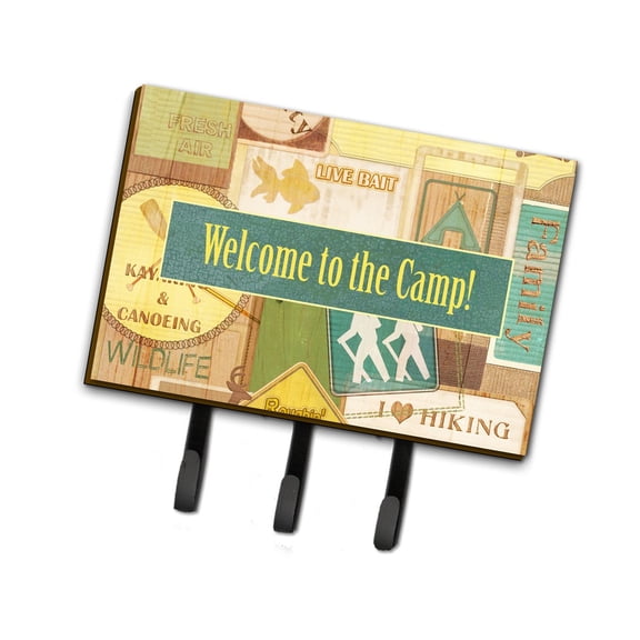 Carolines Treasures SB3080TH68 Welcome to the Camp Leash or Key Holder Triple multicolor