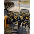 thumbnail image 5 of Outdoor Tablecloths with Umbrella Hole & Zipper, Black Yellow Sunflower 60x60 Inch Square Tablecloths, Summer Botanical Farmhouse Floral Waterproof Table Cloth, Patio/Pool/Picnic Table Covers, 5 of 8