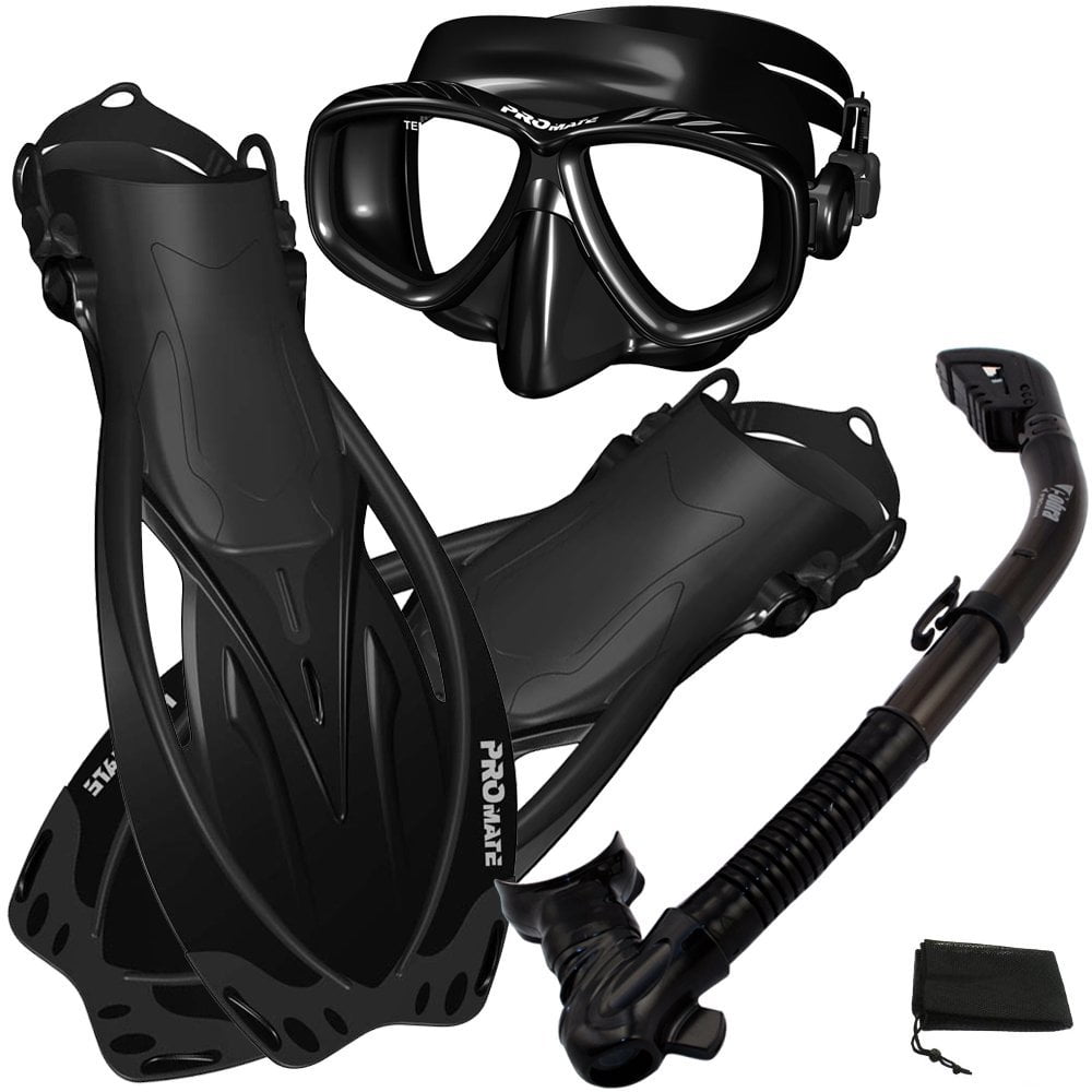 Snorkeling Set Scuba Dive Gear Snorkel Mask Diving Fins Set,AB,SM