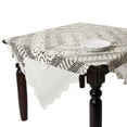 thumbnail image 5 of SARO 869.GY54S 54 in. Square Handmade Crochet Cotton Lace Table Linens - Grey, 5 of 5