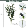 thumbnail image 5 of IRuiYinGo 5 Pack Artificial Olive Branches 19" Fake Plants Silk Greenery Stems Olive Leaves Trees for Home Office Wedding Christmas Decor, 5 of 7