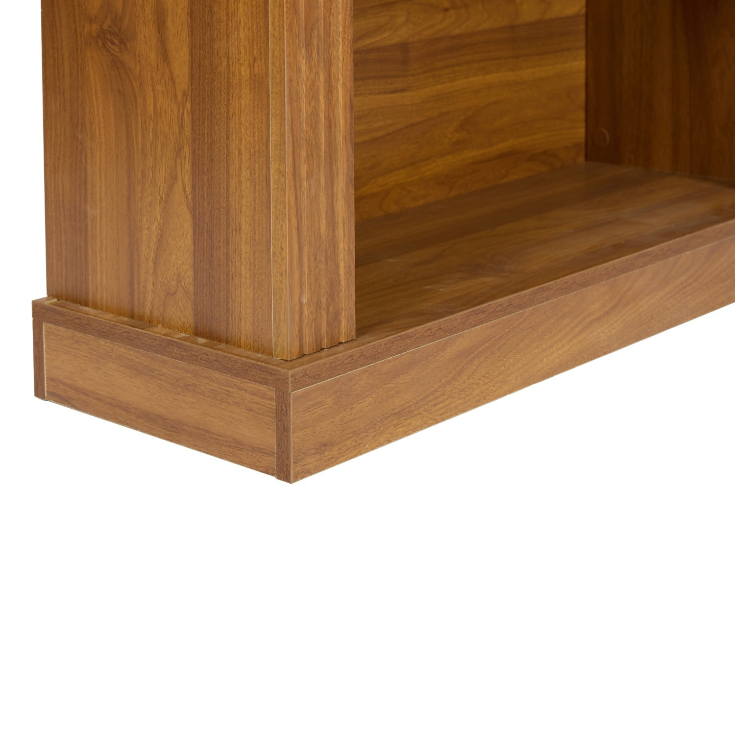 Hommoo 3-Tier Arched Open Bookshelf, Traditional Freestanding Bookcase with Decorative Beaded Trim, Wooden Display Shelf for Entryway, Living Room, Bedroom, Hallway, Walnut