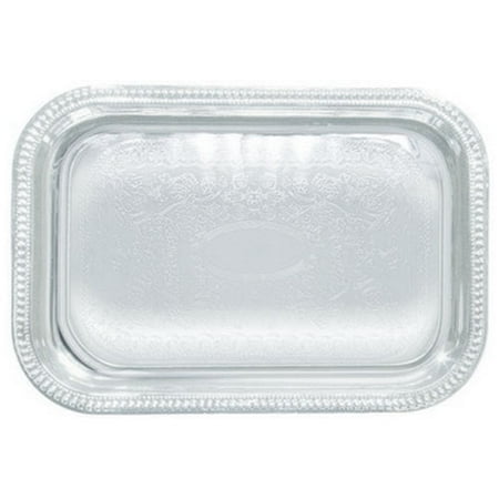 Silver Plated Serving Set - Winco CMT-2014 Silver Oblong Chrome Plated Serving Tray