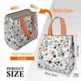 thumbnail image 3 of Pioneer Flower Floral Print Pattern Insulated Lunch Bag for Women & Adults,Large Portable Soft Cooler Lunch Bag,Thermal Food Storage Tote with Pearl Cotton,8.66L,8.75x5.75x9.5 Inch, 3 of 6