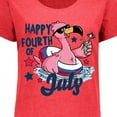 thumbnail image 4 of Inktastic Happy 4th of July with Patriotic Flamingo Women's Plus Size T-Shirt, 4 of 5