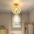 thumbnail image 4 of AMERTEER LED Frosted Crystal Petals Ceiling Light 220V LED Aisle Light Gold Ceiling Light Fitting Corridor Lamp Fixture Equipment without Light Bulb, 4 of 9