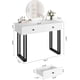 thumbnail image 2 of Small blanca moderno vanity escritorio con lighted mirror y 2 cajones para dormitorio, 2 of 7