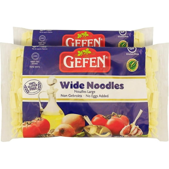 Gefen Gluten Free Wide Noodles 9oz 2 Pack No Eggs Added Large Noodles