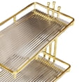thumbnail image 5 of Storage Tray,Acrylic 2 Tier Bathroom Organizer Storage Tray,2 Layers Countertop Vanity Organizer Tray Holder,Makeup Perfume Organizer Display Stand Shelf,Metal Multifunctional Cosmetic StyleF Glo, 5 of 5