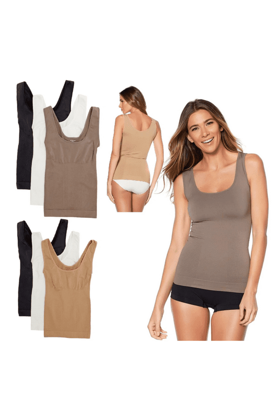 3pk Seamless Shaping Tank (584-826) ,Size M/L
