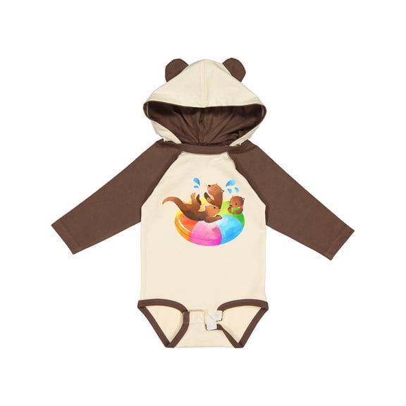 Inktastic Cute Otter Float Boys or Girls Long Sleeve Baby Bodysuit
