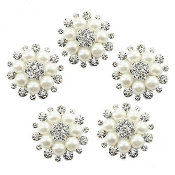 Conjunto de 4-35 botones de perla imitación cristal decoración manualidades 30mm 5 unidades color crema 20 piezas