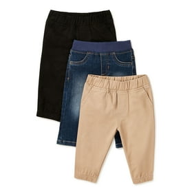 Garanimals Baby Boys' Basic Woven Pants, 3-Pack, Sizes 0/3M-24M