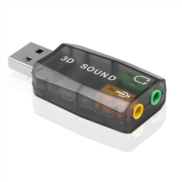 External USB Sound Card 3D Audio Headset Microphone Adapter for PC Desktop Support for Three-Dimensional Sound