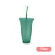 thumbnail image 5 of Yuarrent Vaso para beber con tapa y pajita Botella reutilizable de plástico PP PP para batido de jugo de café de bebida fría Mostrada Verde claro 710ml Yuarrent HA007952-04, 5 of 6