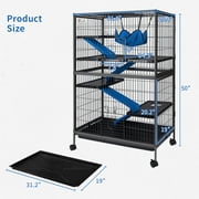 Betisef 50 H 5 Tier Steel Plastic Deluxe Small Animal Pet Cage Kit with 4 Platforms Removable Tray and Ladder with Flannel