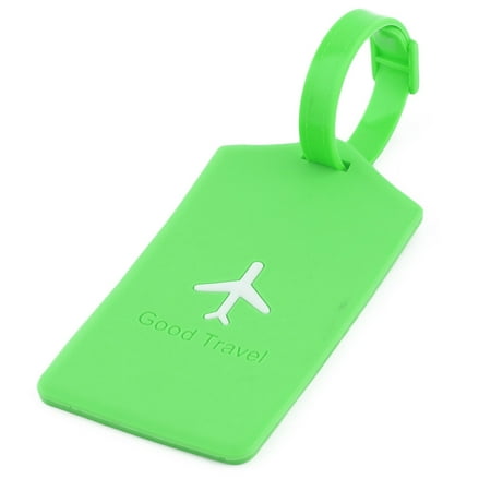 Green Bag Tag Unique Bargains Silicone Rectangle Travel Bag Label Luggage Tag Name Address Card Holder Green ()