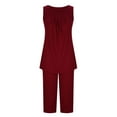 thumbnail image 6 of FAIWAD Womens Short Pajama Set 2 Piece Summer Sleepwear Set Sleeveless Tank Tops and Capri Short Pant, 6 of 8