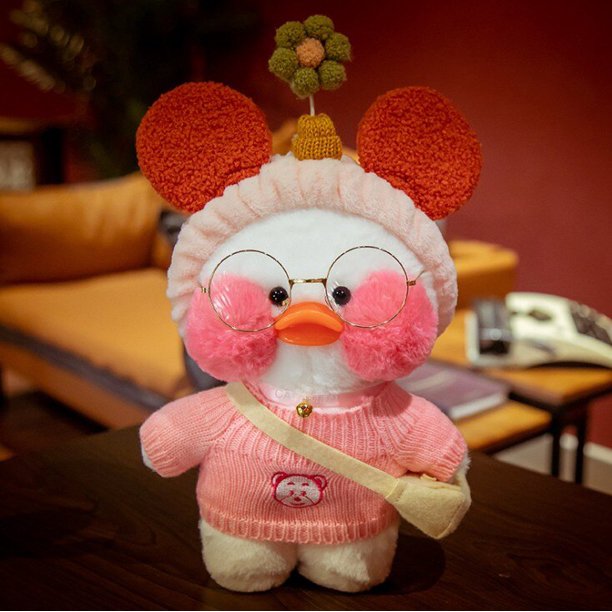 Juguete de peluche de pato café para niños, muñeco de peluche de pato bonito de 30cm, muñecos de animales de dibujos animados, regalos de cumpleaños para niños Fivean unisex