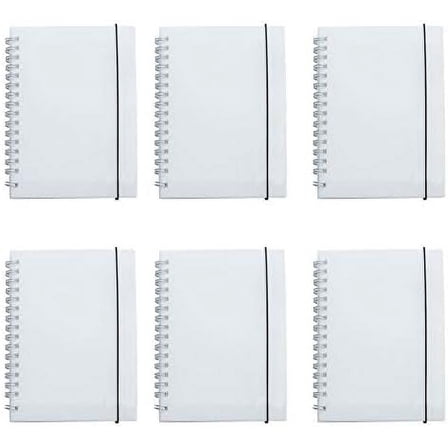 6 Pcs A6 Graph Paper Clear Hardcover Spiral Notebooks Journals Planner 5.7 Inch x 4.1 Inch 160 Pages (80 Sheets) Thick Paper (Grid 6 Pcs)$$Office