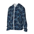 thumbnail image 2 of Pofeuu Hawaiian Style Print Sun Protection Outdoor Lightweight Full Zip UV Cooling Hoodie Long Sleeve Summer Clothing for Outdoor Hiking-Large, 2 of 5