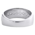thumbnail image 4 of 14K White Gold Round Diamond Wedding Band Single Row Prong Set 8mm Ring 3/4 CT., 4 of 5