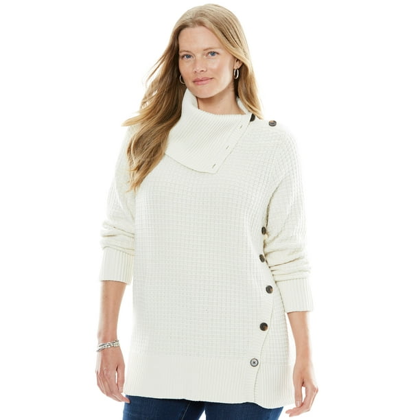 plus size waffle knit sweater