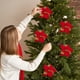 thumbnail image 4 of ¡Ofertas 2024! Guirnalda navideña Amvlyk de pino de Norfolk, 20 cm, imitación de terciopelo rojo con polvo dorado, flores navideñas, decoración para árboles de Navidad, accesorios decorativos de, 4 of 7