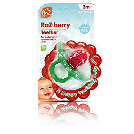 UPC: 0857371000302 | RaZbaby RaZ-Berry Silicone Teether/Multi-Texture Design/Hands Free Design/Red