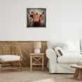 thumbnail image 4 of Stupell Industries Bohemian Cattle with Gerbera Daisies Gray Floating Frame Canvas Art, 25 x 25, by Irena Orlov, 4 of 8