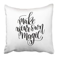 thumbnail image 1 of BOSDECO Black Make Your Own Magic Brush Ink Hand Lettering Inscription Motivational Pillowcase Pillow Cover 20x20 inch, 1 of 1