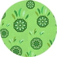 thumbnail image 1 of Ahgly Tapis Rond Lavable en Machine Intérieur Transitionnel Vert Émeraude, 3 Pieds Rond, 1 of 7