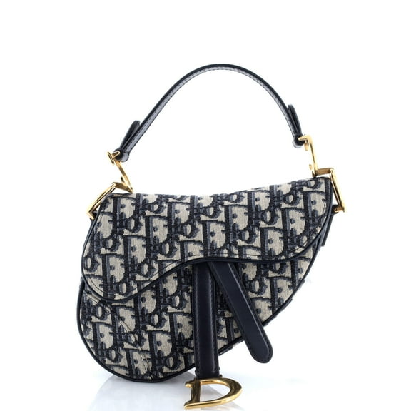 Pre-Owned Saddle Handbag Oblique Canvas Mini By Rebag