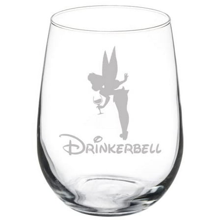 Wine Glass Goblet Drinking Fairy Funny Drinkerbell (17 oz Stemless)