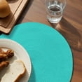 thumbnail image 3 of Turquoise Round 15 Inch Placemats Set of 8, Modern Pure Turquoise HeatResistant Non Slip Place Mats for Dining Table, Wipeable Braided Kitchen Table Mats for Housewarming, 3 of 9