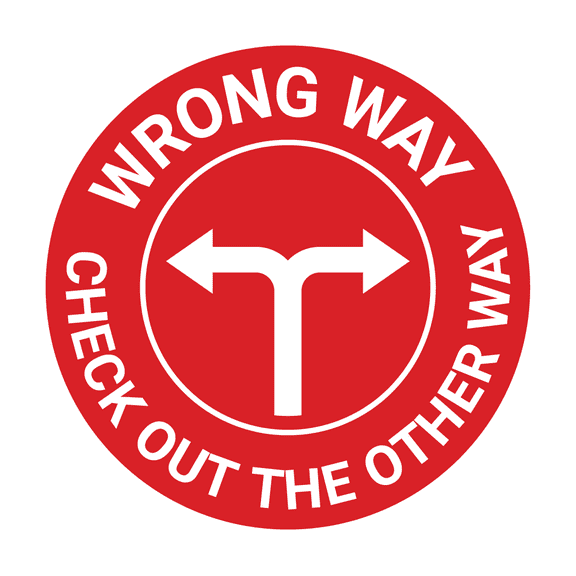 Signs ByLITA Circle Wrong Way, check out the other way Sign (Red) - Large