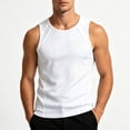 thumbnail image 4 of HappyYEE Men's Ribbed Tank Top, Wide Strap Sleeveless Knit Muscle Slim Fits Shirts, Fashion Workout Gym Tee White 3XL, 4 of 6