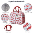 thumbnail image 4 of Lunch Bag Lunch Box for Women Reusable Insulated Lunch Bags,Water-Resistant Red Lobster Animal Pattern on Blue Stripes Cooler Lunch Tote Bag, Large Capacity for Work Travel Picnic, 4 of 6