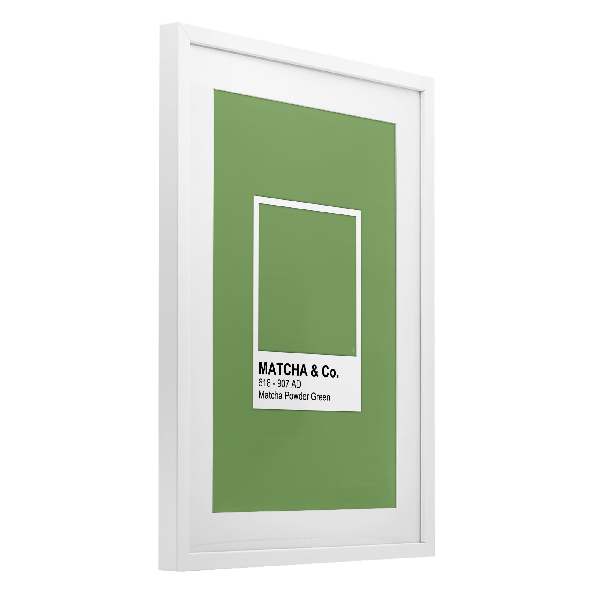 Stupell Industries Matcha Powder Green Shade White Framed Print Under Glass, design by Martina Pavlova