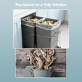 thumbnail image 5 of FOHERE Double Pullout Trash Can for Kitchen Cabinets 35 Qt Garbage Recycling Bin on Full Extension Slides, Black, 5 of 6