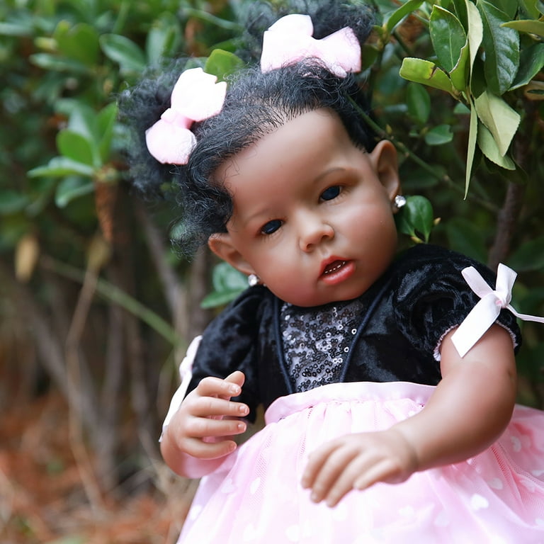 Takanini Reborn Baby Dolls African American Silicone Limbs Realistic Baby  Doll with Soft Body Birthday Gift