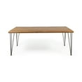 thumbnail image 3 of Noble House Zion Rectangular Wood Patio Dining Table with Hairpin Legs in Teak, 3 of 9