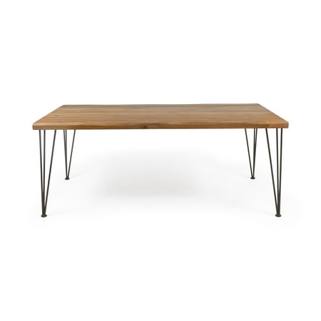 Kama Patio Rectangular Acacia Wood Dining Table  Teak Finish