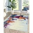 thumbnail image 5 of Bath Rug, Abstract Rug, Bathroom Rug, Large Rug, Rainy Day Rugs, African Street View Rug, African Woman With Umbrella Rug, Printed Rugs, 5.9'x9.2' - 180x280 cm, 5 of 8