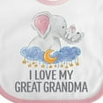 thumbnail image 4 of Inktastic I Love My Great Grandma Cute Elephants in Night Sky Boys or Girls Baby Bib, 4 of 4